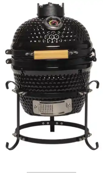Bol.com Patton Kamado Keramische Houtskoolbarbecue - 13 - Inclusief Heatdeflector - Zwart aanbieding