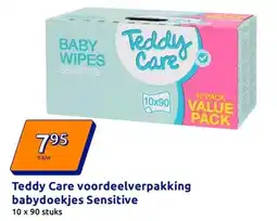 Action Teddy Care voordeelverpakking babydoekjes Sensitive aanbieding