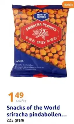 Action Snacks of the World Sriracha pindabollen aanbieding