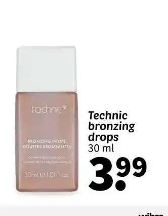 Wibra Technic bronzing drops 30 ml aanbieding