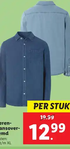 Lidl Heren jeansover hemd aanbieding