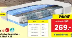 Lidl Pocketveringmatras gelstar xxl aanbieding