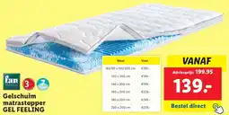Lidl Gelschuim matrastopper Gel feeling aanbieding