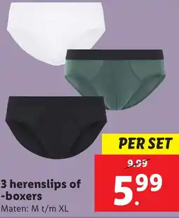 Lidl 3 herenslips of boxers aanbieding