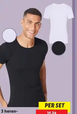 Lidl 3 heren ondershirts Met ronde hals of v hals aanbieding
