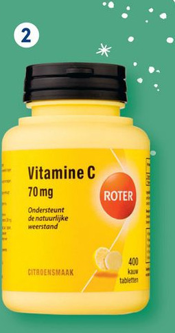 Etos Roter vitamine C' 70 mg citroen 400 kauwtabletten aanbieding