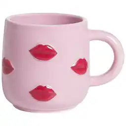 Kwantum Mok Met Oor Lippen Roze 350ml aanbieding