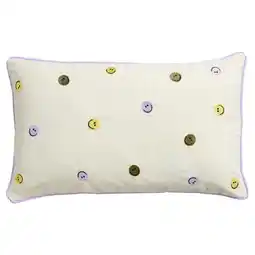 Kwantum Kussen Smiley Wit/Multicolor 30x50 cm aanbieding