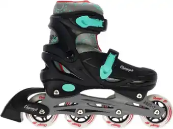 Bol.com Champz Beginners Skeelers - Verstelbare Inline Skates voor Kinderen - Zwart - Maat 30-33 - Hardboot aanbieding