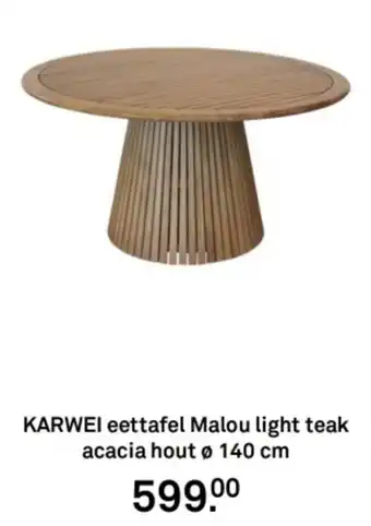 Karwei Karwei eettafel malou light teak acacia hout aanbieding