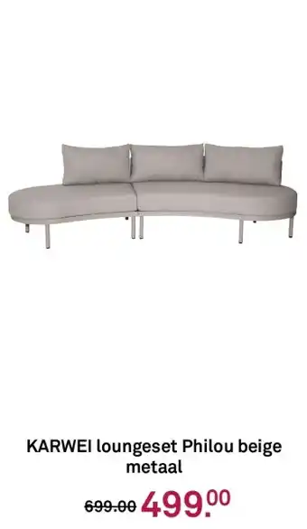 Karwei Karwei loungeset philou beige metaal aanbieding