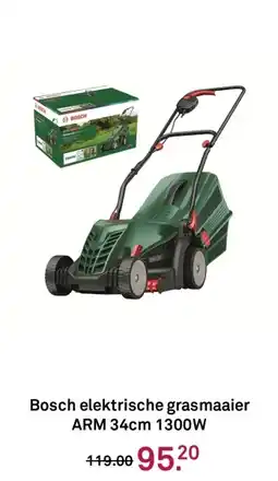 Karwei Bosch elektrische grasmaaier ARM 34cm 1300W aanbieding