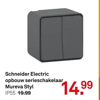 Karwei Schneider Electric opbouw serieschakelaar Mureva Styl aanbieding
