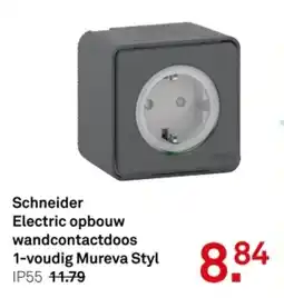 Karwei Schneider Electric opbouw wandcontactdoos 1 voudig Mureva Styl aanbieding