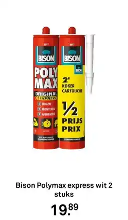 Karwei Bison Polymax express wit 2 stuks aanbieding
