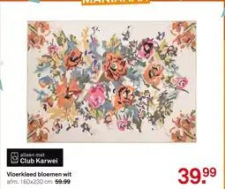 Karwei Vloerkleed bloemen wit aanbieding