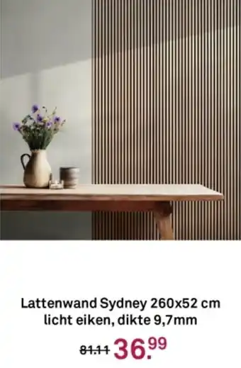 Karwei Lattenwand Sydney  licht eiken, dikte 9,7mm aanbieding