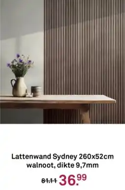 Karwei Lattenwand Sydney walnoot, dikte 9,7mm aanbieding