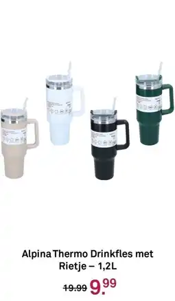 Karwei Alpina thermo drinkfles met rietje aanbieding
