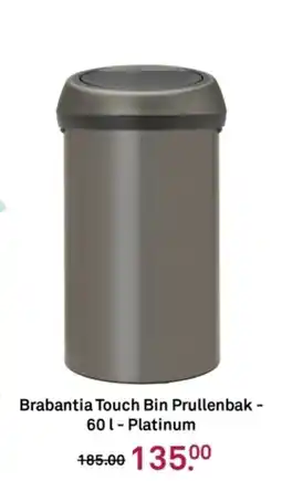 Karwei Brabantia Touch Bin Prullenbak 601 Platinum aanbieding