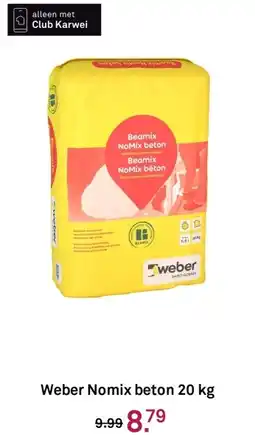 Karwei Weber Nomix beton aanbieding
