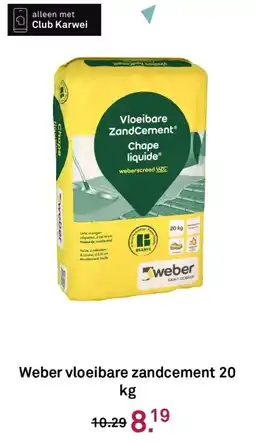 Karwei Weber vloeibare zandcement aanbieding