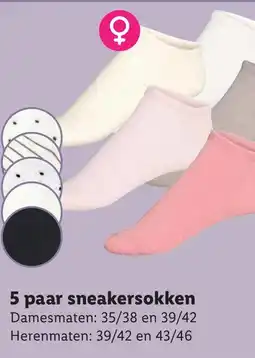 Lidl 5 paar sneakersokken aanbieding