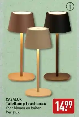 ALDI CASALUX Tafellamp touch accu aanbieding