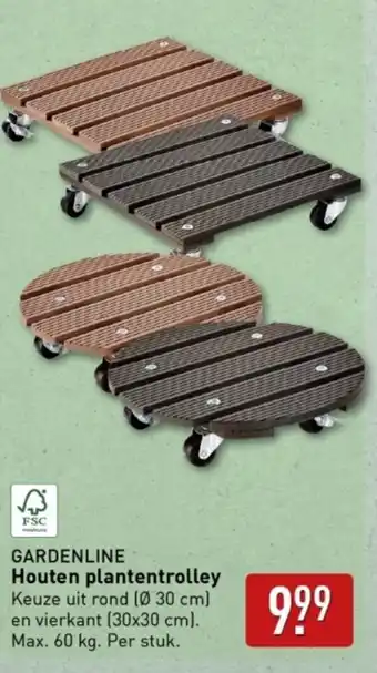 ALDI Houten plantentrolley aanbieding