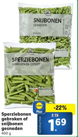 Lidl Sperziebonen gebroken of snijbonen gesneden aanbieding