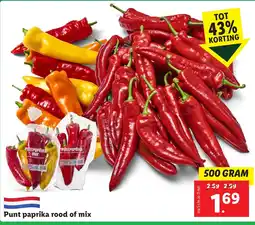 Lidl Punt paprika rood of mix aanbieding