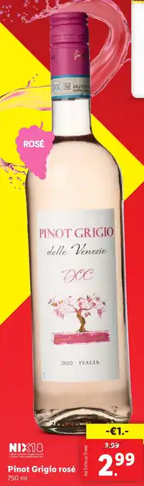 Lidl Pinot Grigio rosé aanbieding