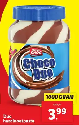 Lidl Duo hazelnootpasta aanbieding