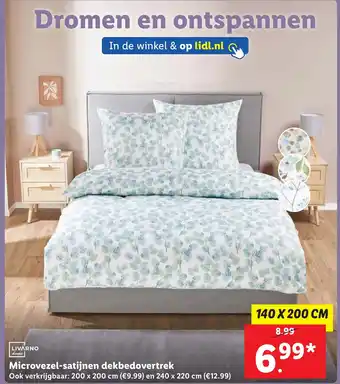 Lidl Microvezel satijnen dekbedovertrek aanbieding