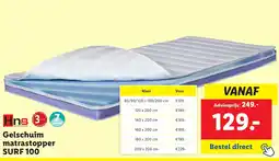 Lidl Gelschuim matrastopper SURF 100 aanbieding