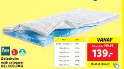 Lidl Gelschuim matrastopper GEL FEELING aanbieding