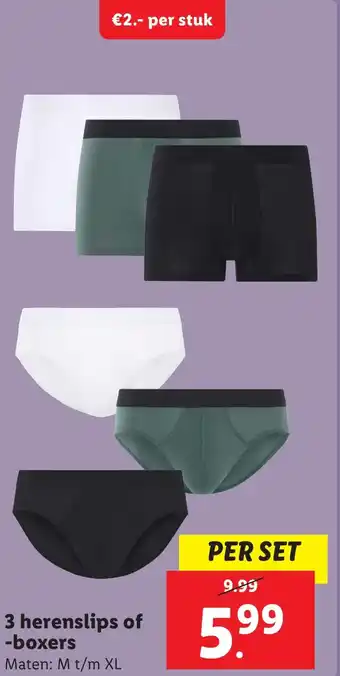 Lidl 3 herenslips of boxers aanbieding