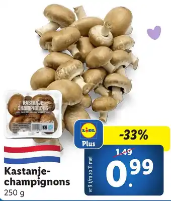 Lidl Kastanje champignons aanbieding