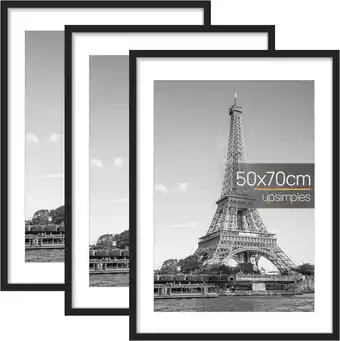 Amazon upsimples 3 Pack 50x70cm Frame, Zwart 50 x 70 Frame, Muur Opknoping Fotolijsten aanbieding
