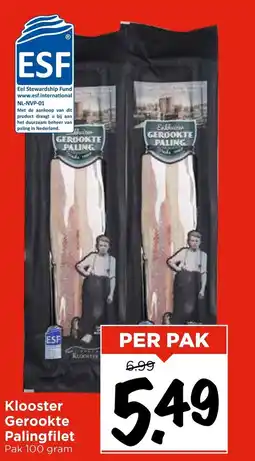 Vomar Voordeelmarkt Klooster Gerookte Palingfilet aanbieding