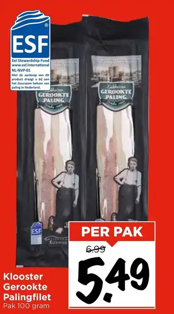 Vomar Voordeelmarkt Klooster Gerookte Palingfilet aanbieding