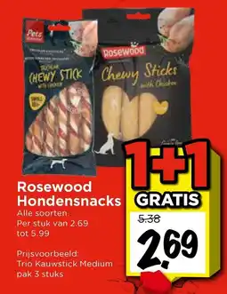 Vomar Voordeelmarkt Rosewood Hondensnacks aanbieding