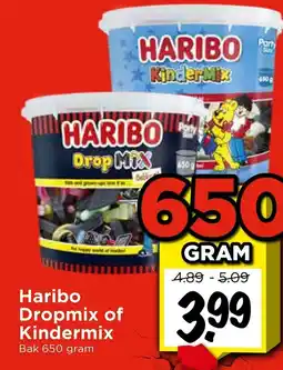 Vomar Voordeelmarkt Haribo Dropmix of Kindermix aanbieding