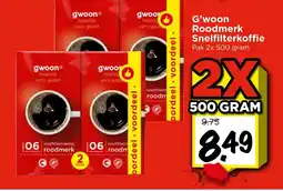 Vomar Voordeelmarkt G'woon Roodmerk Snelfilterkoffie aanbieding