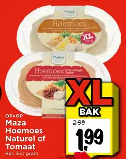 Vomar Voordeelmarkt Maza Hoemoes Naturel of Tomaat aanbieding