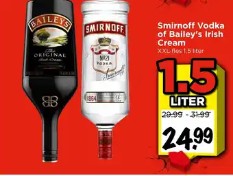 Vomar Voordeelmarkt Smirnoff Vodka of Bailey's Irish Cream aanbieding