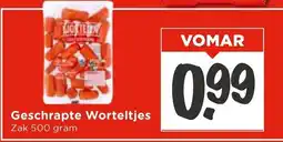 Vomar Voordeelmarkt Geschrapte Worteltjes aanbieding