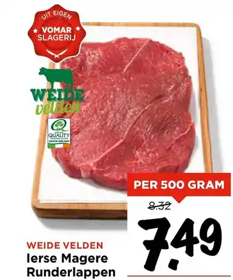 Vomar Voordeelmarkt lerse Magere Runderlappen aanbieding