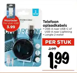Vomar Voordeelmarkt Telefoon oplaadkabels aanbieding