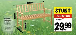 Vomar Voordeelmarkt Houten tuinbank acacia aanbieding